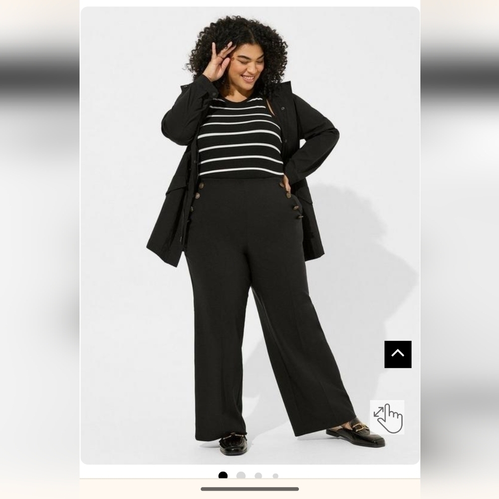 Torrid NWT Pull-On Wide Leg High-Rise Retro Chic Nautical Pant 4x or 0x